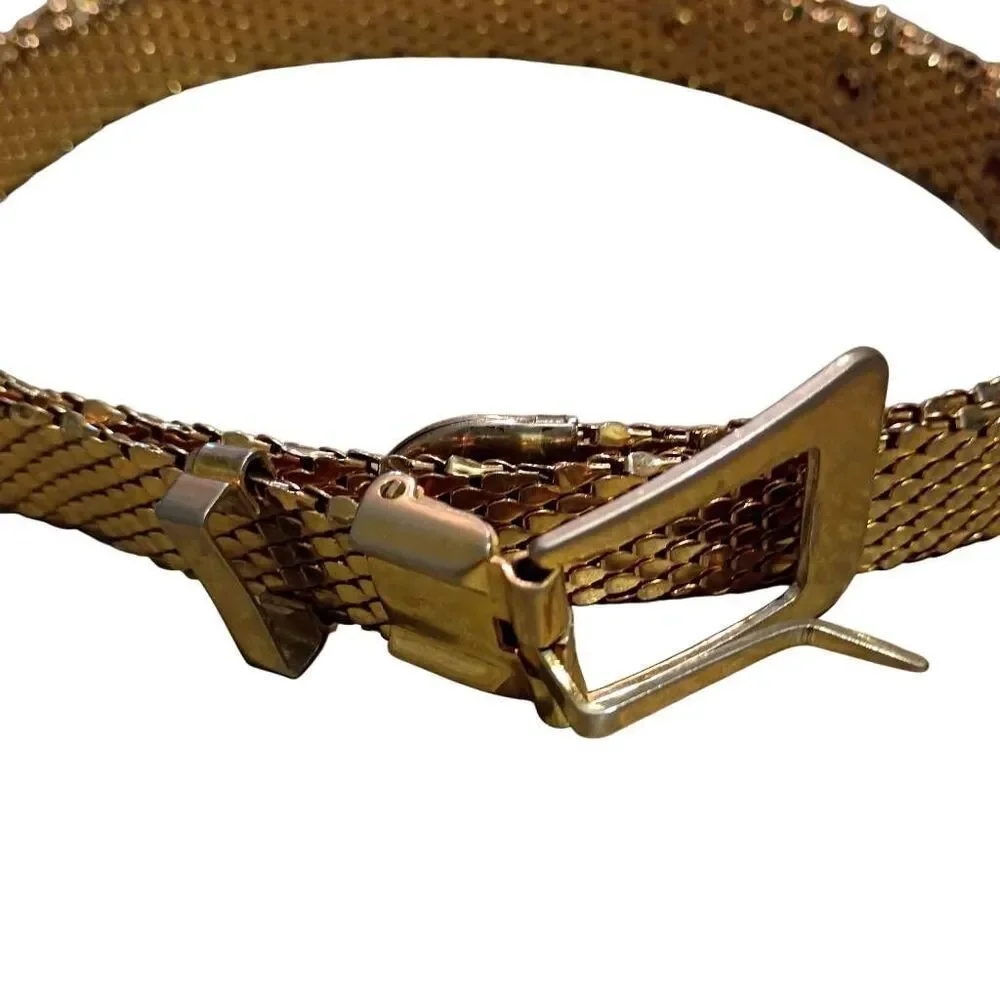 Vintage Gold Metallic Mesh Women's Belt 33